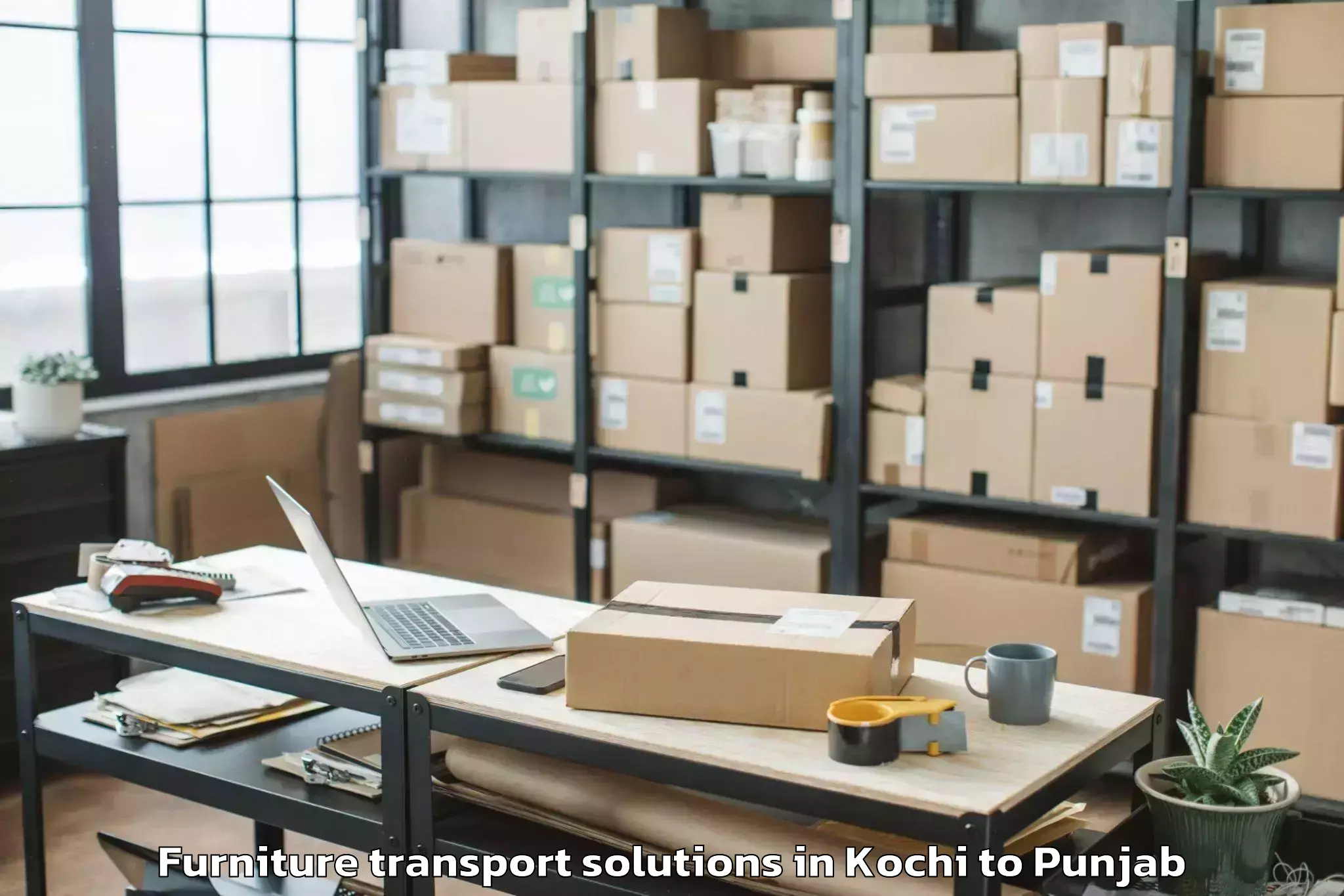 Expert Kochi to Ajnala Furniture Transport Solutions